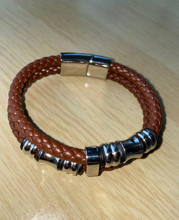 Double Layer Men Bracelet - Leather